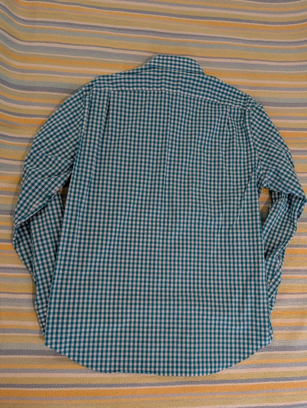 ⭐ J. Crew Teal & White Gingham Plaid Thompson Flex Wrinkle-free Dress Shirt XL